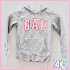 Girls GAP Grey, Pink and White Logo Hoodie